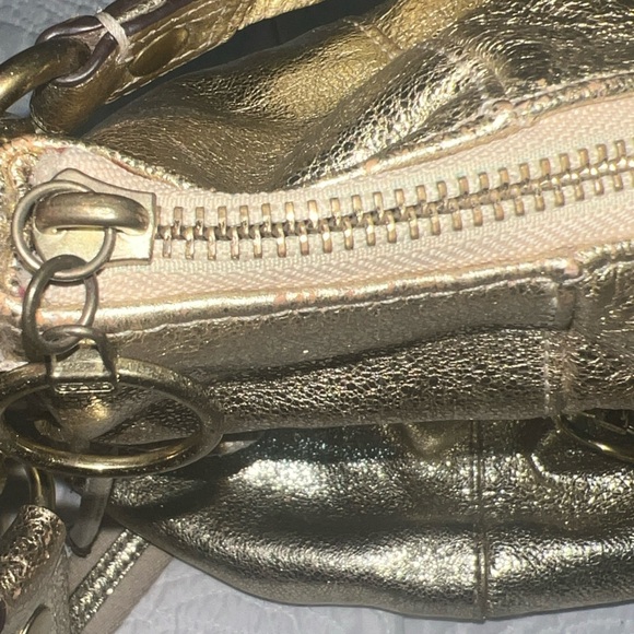 Coach Poppy Metallic Gold with Pink Lining - Picture 6 of 13